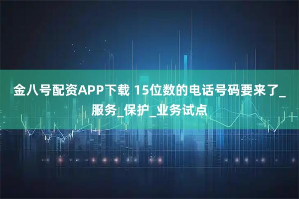 金八号配资APP下载 15位数的电话号码要来了_服务_保护_业务试点
