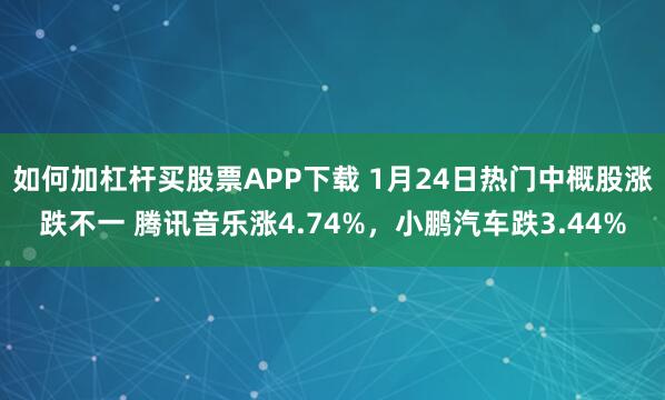 如何加杠杆买股票APP下载 1月24日热门中概股涨跌不一 腾讯音乐涨4.74%，小鹏汽车跌3.44%